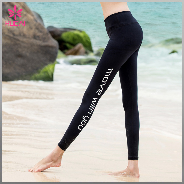 Hot Wholesale Nylon Spandex Yoga Leggings Moisture Wicking Women