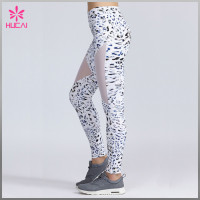 Wholesale Custom Polyester Spandex Women Mesh Sublimation Printed Running Leggings