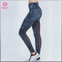 Wholesale Polyester Spandex Yoga Wear Mesh Sublimation Fitness Pants Woman