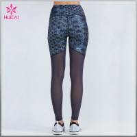 Wholesale Polyester Spandex Yoga Wear Mesh Sublimation Fitness Pants Woman