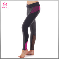 Wholesale Nylon Spandex Gym Tights Leggings Slim Fit Custom Mesh Yoga Clothes Women