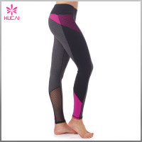 Wholesale Nylon Spandex Gym Tights Leggings Slim Fit Custom Mesh Yoga Clothes Women