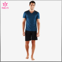 OEM Polyester Spandex Slim Fit T Shirts Custom Gym Clothes Men Bodybuilding