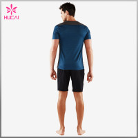 OEM Polyester Spandex Slim Fit T Shirts Custom Gym Clothes Men Bodybuilding