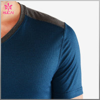 OEM Polyester Spandex Slim Fit T Shirts Custom Gym Clothes Men Bodybuilding