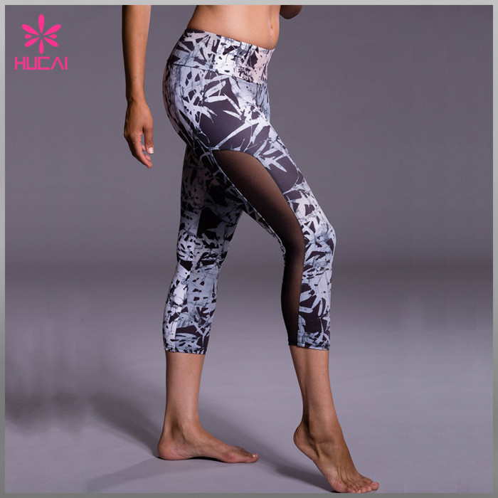 OEM Factory Polyester Spandex Capri Leggings Women Yoga Apparel ...