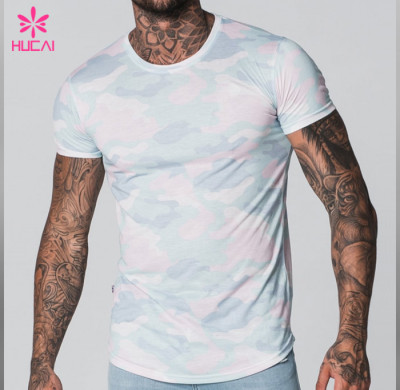 High Quality Polyester Spandex Dry Fit T Shirts Custom Gym Apparel Men