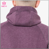 Custom Raglan Sleeve Mens Zip Gym Hoodie With Kangaroo Pocket