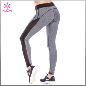 High Quality Middle Rise 4 Needles 6 lines Stitching Women Mesh Sports Leggings