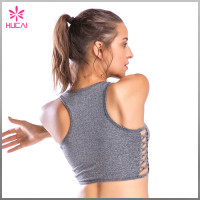 Wholesale Dry Fit Heather Gray Yoga Wear Gym Crop Top For Women