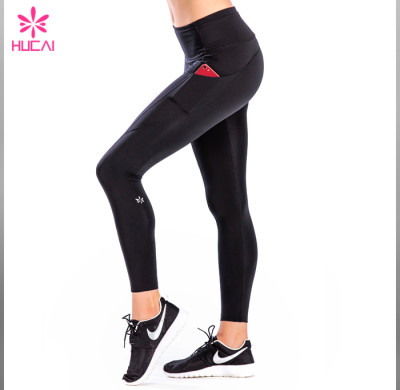 Custom Gym Tights Full Length Slim Fit Compression Leggings With Pockets