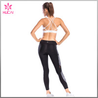 Hucai High Quality Gym Clothing Women Sports Wear Strappy X Back Yoga Bra