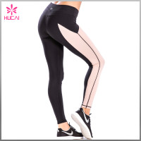 Middle Rise Nylon Spandex Dry Fit Women Running Tights Non See Through