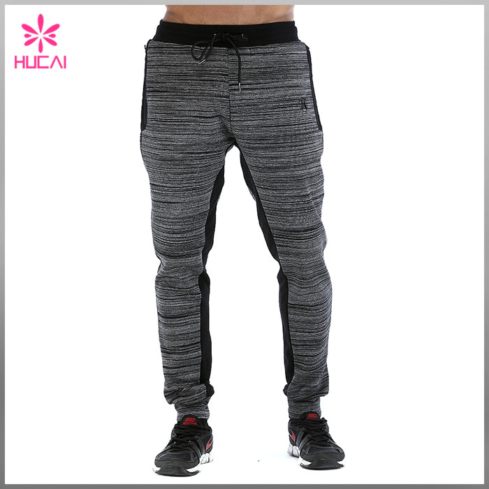 Custom Cotton Polyester Space Dye Slim Fit Men Jogger Pants With Side