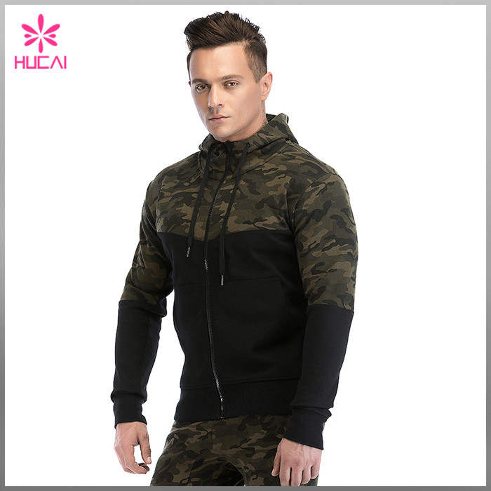 wholesale camo zip hoodie