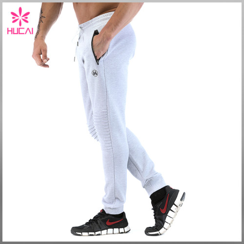 Custom Jogger Sweatpants Men Fleece Track Pants With Side Pocket