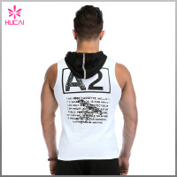 Custom Gym Clothing Mens Sleeveless Hooded Tank Top Bodybuilding