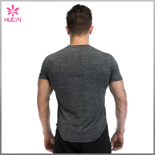 Custom Polyester Spandex Muscle And Fitness Clothing Gym Workout T Shirt Men