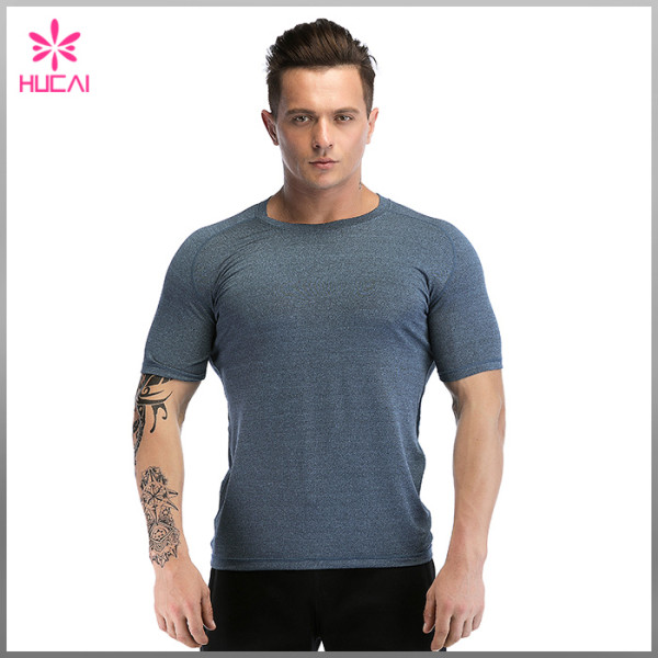 Wholesale Men Gym Apparel Short Sleeve Mesh Back Running Shirts