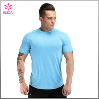 Custom Polyester Spandex Short Sleeve Dry Fit Training T Shirts Mens Gym