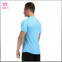 Custom Polyester Spandex Short Sleeve Dry Fit Training T Shirts Mens Gym