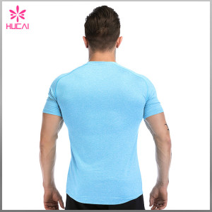 Custom Polyester Spandex Short Sleeve Dry Fit Training T Shirts Mens Gym