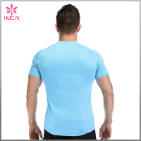 Custom Polyester Spandex Short Sleeve Dry Fit Training T Shirts Mens Gym