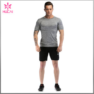 Custom Dry Fit Round Neck Mens Bodybuilding Training Shirts Gym