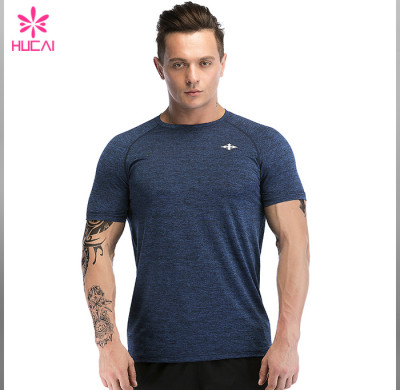 OEM Polyester Spandex Men Plain Slim Fit Atheletic T Shirts Bulk Wholesale