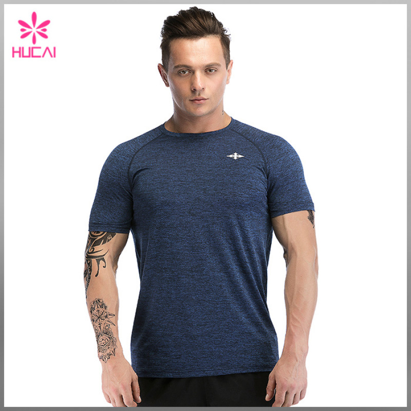 OEM Polyester Spandex Men Plain Slim Fit Atheletic T Shirts Bulk Wholesale