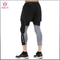 Wholesale 100% Polyester Mens Workout Shorts Outfit With Zipper Pocket