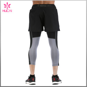 Wholesale 100% Polyester Mens Workout Shorts Outfit With Zipper Pocket
