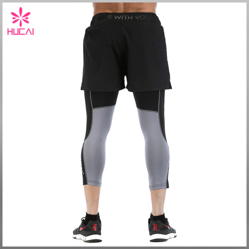 Wholesale 100% Polyester Mens Workout Shorts Outfit With Zipper Pocket