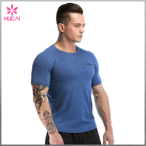 Wholesale Dry Fit Gym Tee Short Sleeve Mens Running Shirts With Pocket
