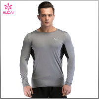 Custom Wholesale Compression Clothes Mens Long Sleeve Running Shirts For Summer