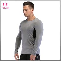 Custom Wholesale Compression Clothes Mens Long Sleeve Running Shirts For Summer