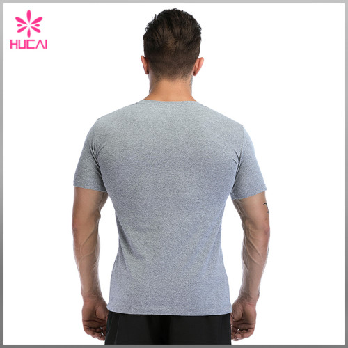 Custom Polyester Spandex Mens Bodybuilding V Neck Athletic T Shirts Cheap