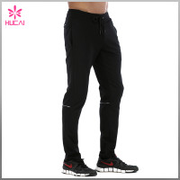 OEM Plain Track Pants Black Polyester Joggers Mens Wholesale