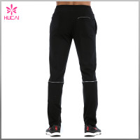 OEM Plain Track Pants Black Polyester Joggers Mens Wholesale