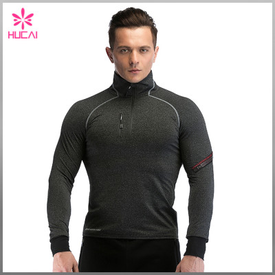 OEM Bodybuilding Sports Clothes Mens Custom 1/4 Zip Running Jacket Outfits