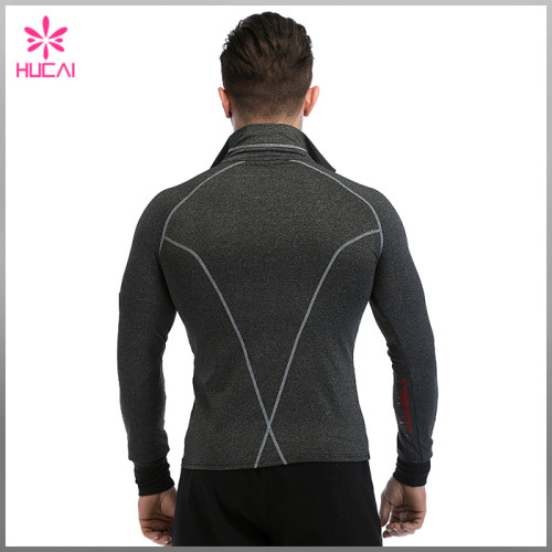 OEM Bodybuilding Sports Clothes Mens Custom 1/4 Zip Running Jacket Outfits