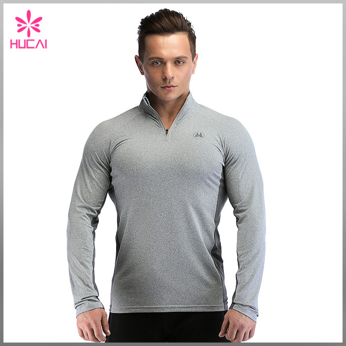 Wholesale Dry Fit Training Wear 1/4 Zip Tight Gym Jacket Mens Custom