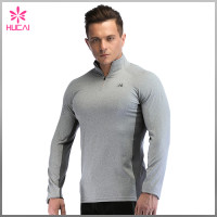 Wholesale Dry Fit Training Wear 1/4 Zip Tight Gym Jacket Mens