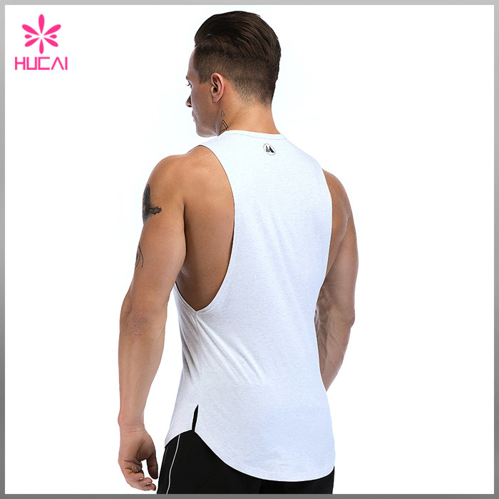 Custom Gym Clothing Round Bottom Mens Cut Off T Shirt Tank Top Gym ...