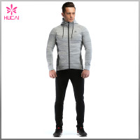 Custom Cotton Polyester Track Clothing Mens Fitness Zip Hoodie