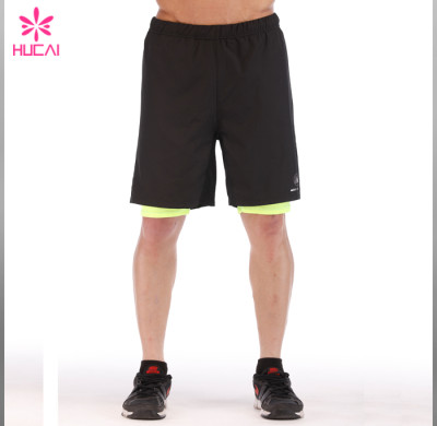 High Quality 100%Polyester Wholesale Mens Gym Shorts With Lining