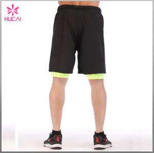 High Quality 100%Polyester Wholesale Mens Gym Shorts With Lining