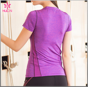 Wholesale Yoga T Shirt Mesh Insert Slim Fit Gym Wear For Women