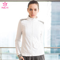 Wholesale Nylon Spandex Quick Dry Women Fitness Jacket With Thumb Hole