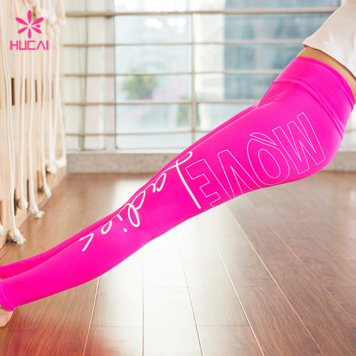 Wholesale Nylon Spandex Yoga Tights Pants Slim Fit Printed Women Running Leggings